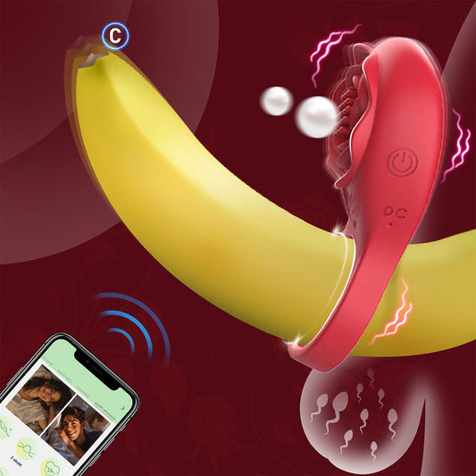 Vibrating Cock Ring with Rose Clitoral Stimulator, Pleasure Penis Ring Vibrator Couples Adult Sex Toys for Men Women, 7 Vibrations Male Couple Sex Toy